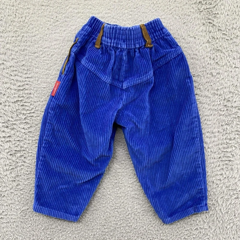 Vintage OshKosh B'gosh Corduroy Pants Toddlers 2T Blue Elastic Waist Made in USA
